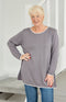 Mae Organic Knit Jumper - Grey/Ivory