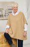 Camilla Moss Stitch Poncho - Camel