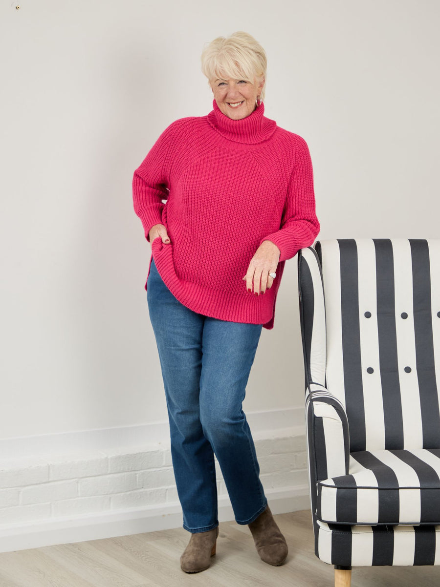 Vivienne Knitted Jumper - Fuchsia
