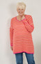 Miley Organic Knit Jumper - Fuchsia/Orange