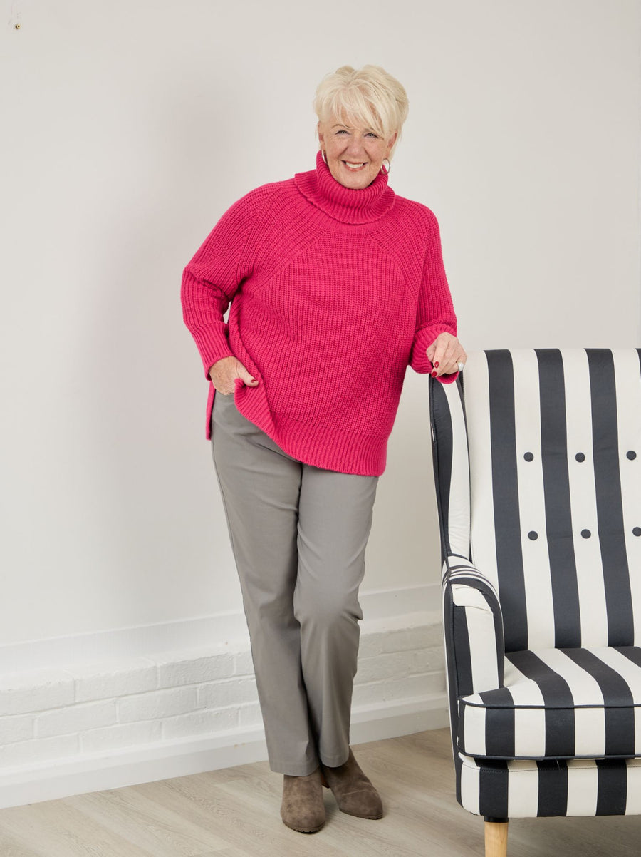 Vivienne Knitted Jumper - Fuchsia