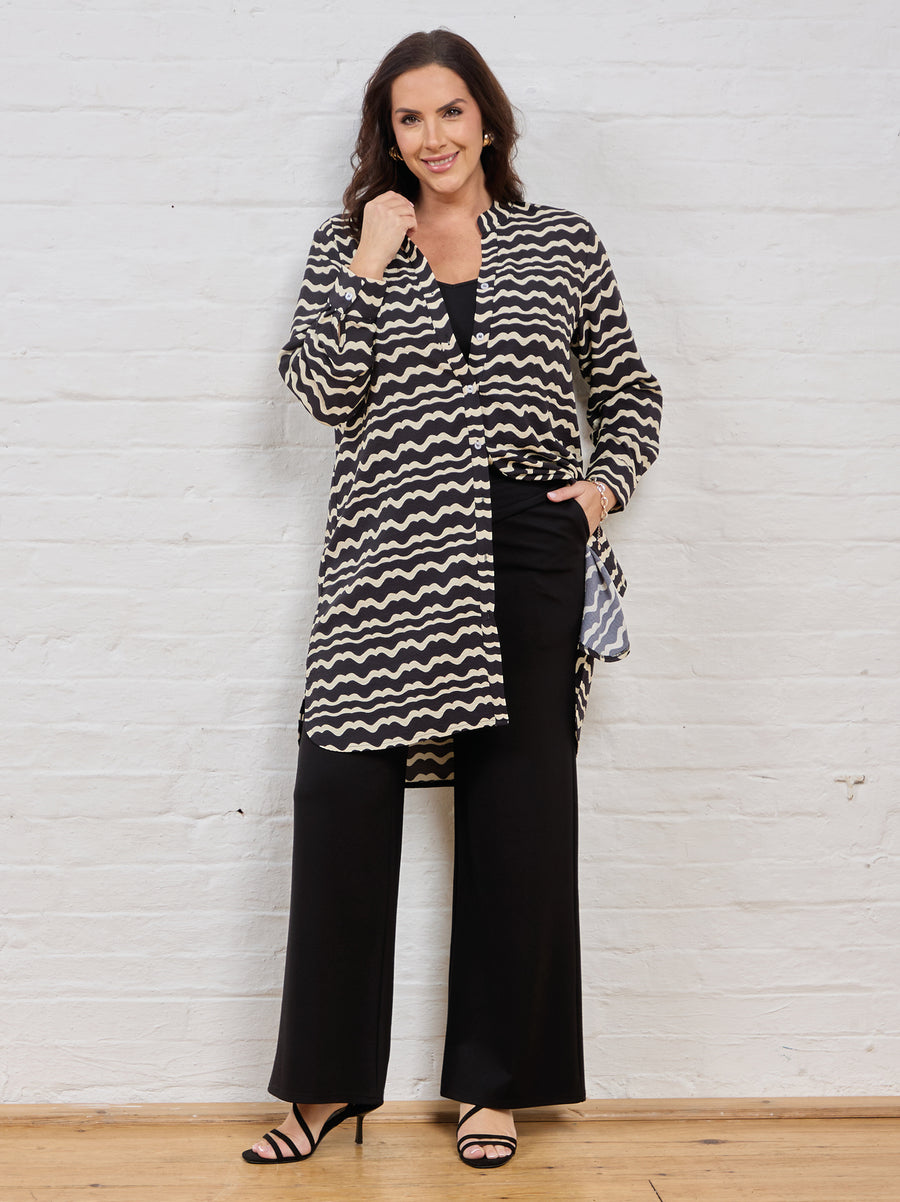 Josephine Printed Shirt - Black/Cream