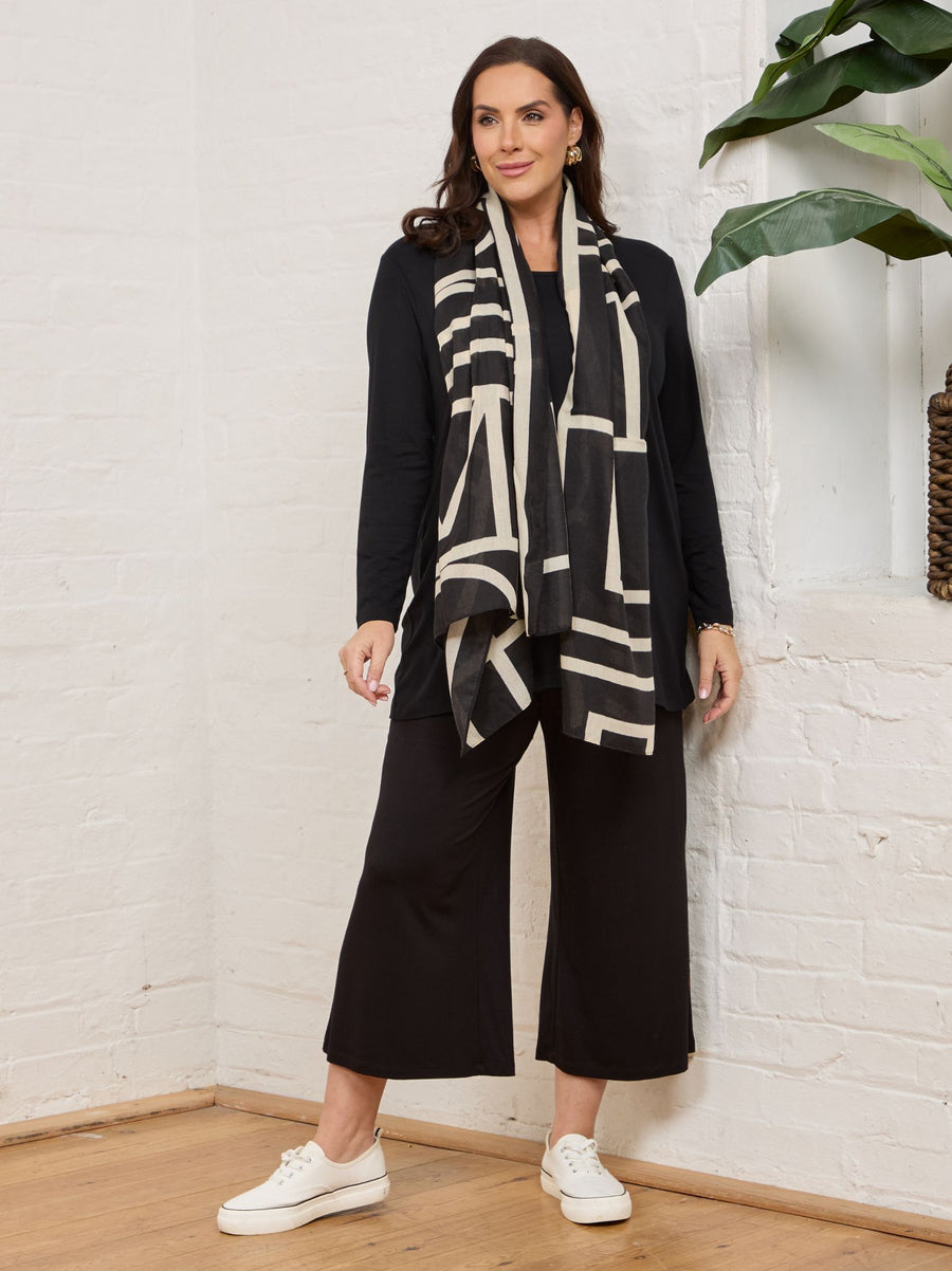 Renee Jersey Culotte Trouser - Black