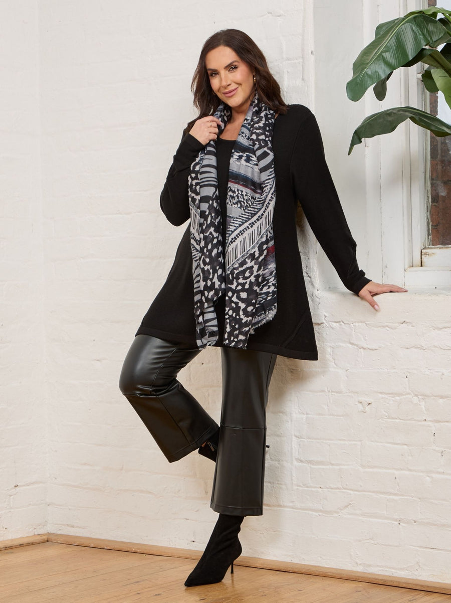 Joella by ROBELL Faux Leather Trousers - Black