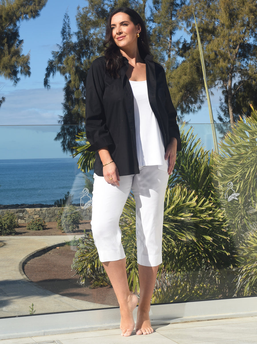 Marie 07 by ROBELL Crop Trouser - White
