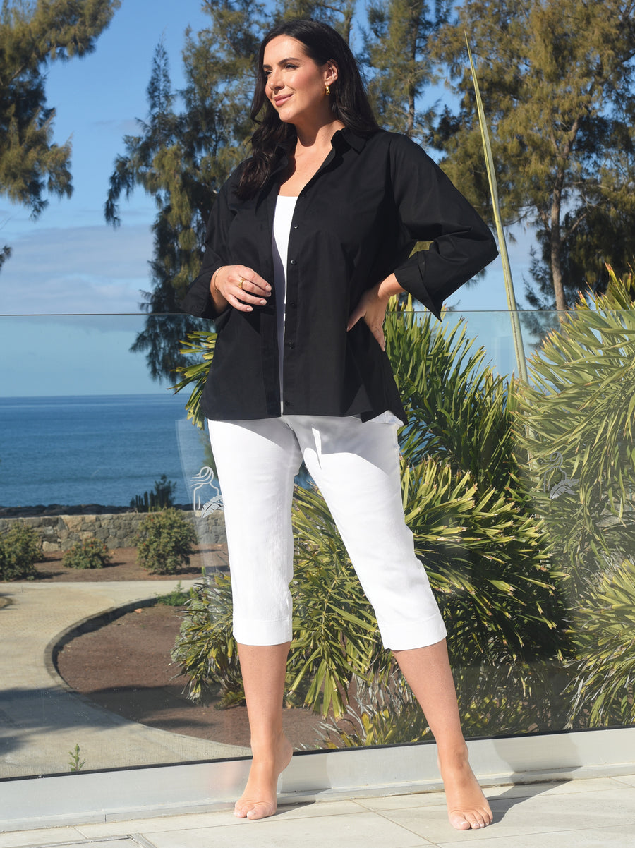 Marie 07 by ROBELL Crop Trouser - White