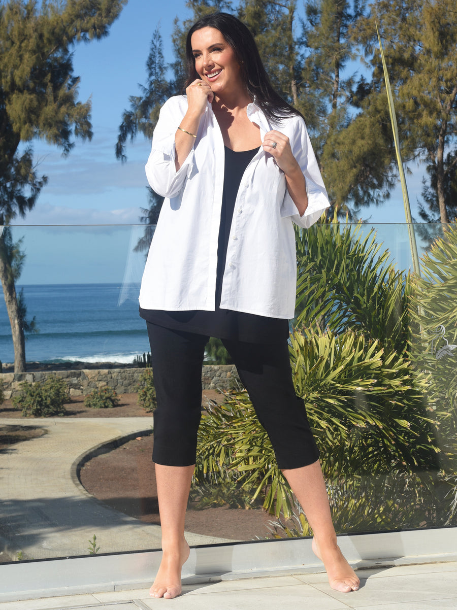 Marie 07 by Robell Crop Trouser - Black
