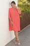 Dahlia Crepe Dress - Coral