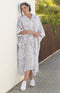 Dahra Linen Kaftan - Silver/White