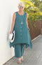 Tamsin Fine Linen Vest - Teal