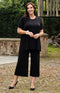 Renee Jersey Culotte Trouser - Black
