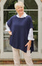 Vera Soft Knit Poncho - Navy