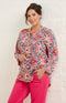Amelia Crepe Top - Pink/Green