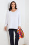Tessa Jersey Long Sleeve Top - White