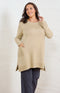 Mia Cotton Blend Rib Knit Jumper - Camel