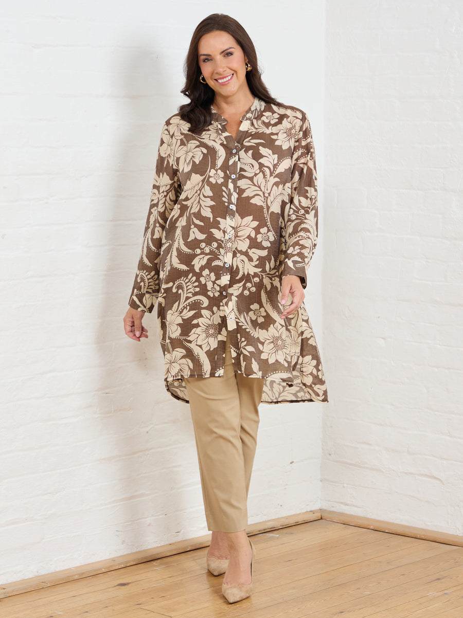 Marie FL by ROBELL Stretch Trouser - Camel
