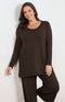 Tessa Jersey Long Sleeve Top - Chocolate