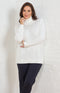 Marisse Plain Knit Roll Neck Jumper - Cream