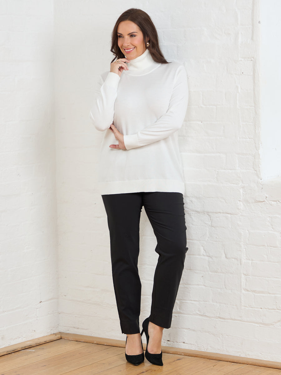 Marie FL by ROBELL Fleece Lined Trouser - Black