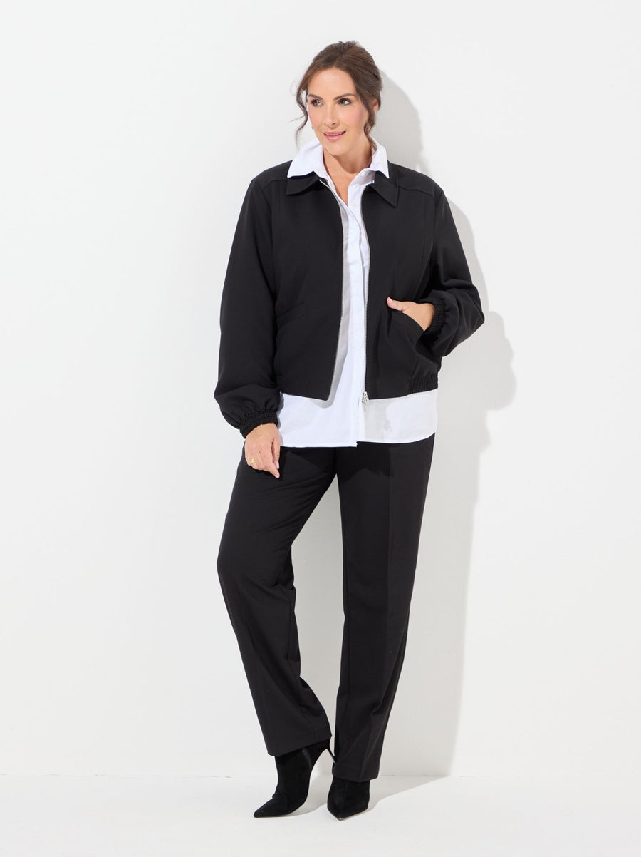 KAFFE Curve Sakira Black Cropped Jacket