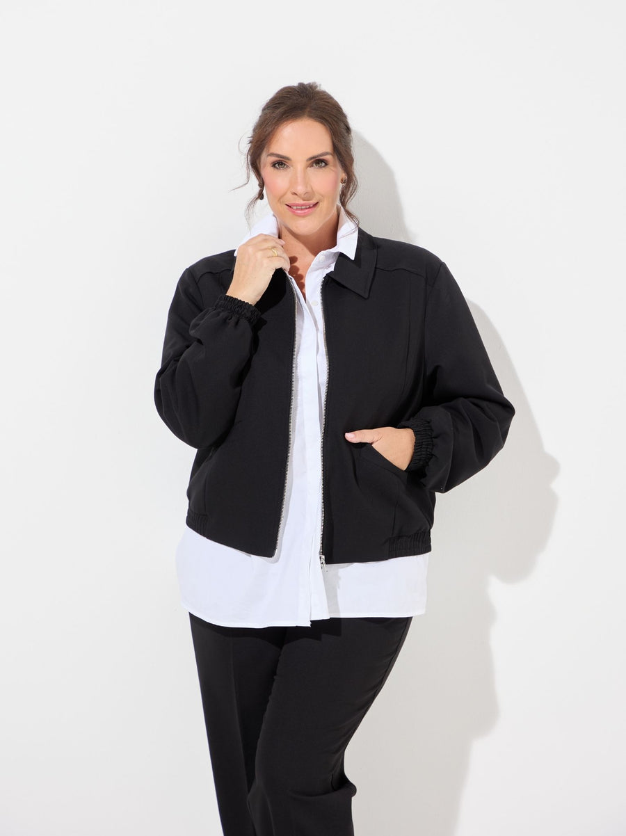 KAFFE Curve Sakira Black Cropped Jacket