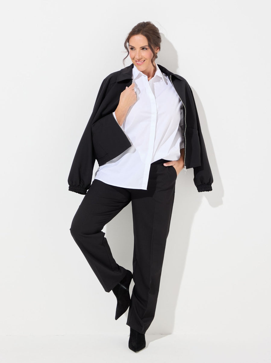 KAFFE Curve Sakira Black Cropped Jacket