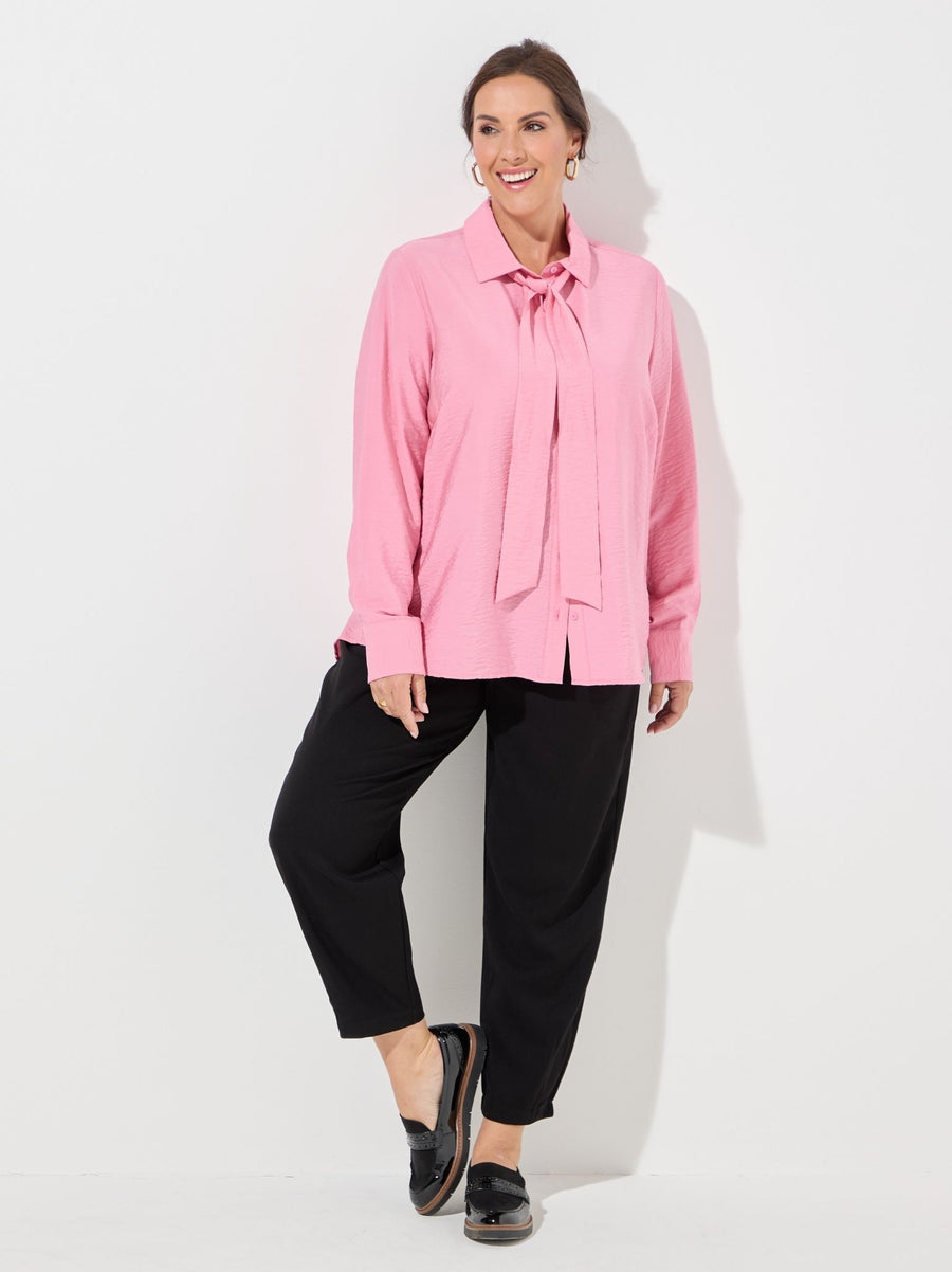 KAFFE Curve Gila Wild Rose Tie Shirt