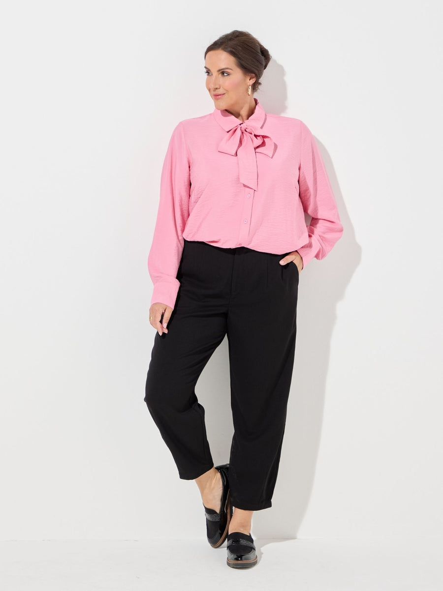 KAFFE Curve Gila Wild Rose Tie Shirt