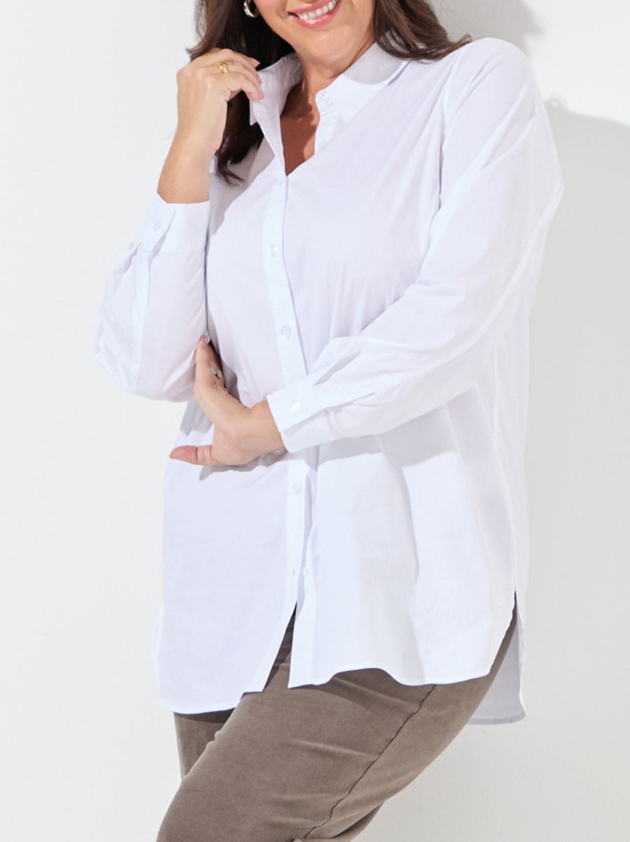 Helga by CISO White Cotton Blend Shirt