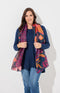 Hannah Multi Print Scarf - Navy/Pink