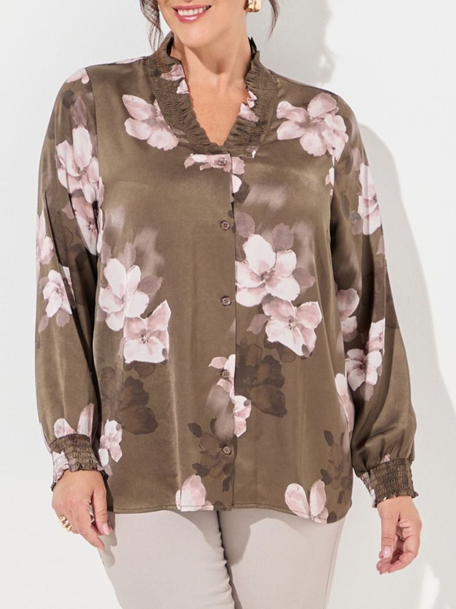 Tabia by CISO Dark Olive Printed Tunic