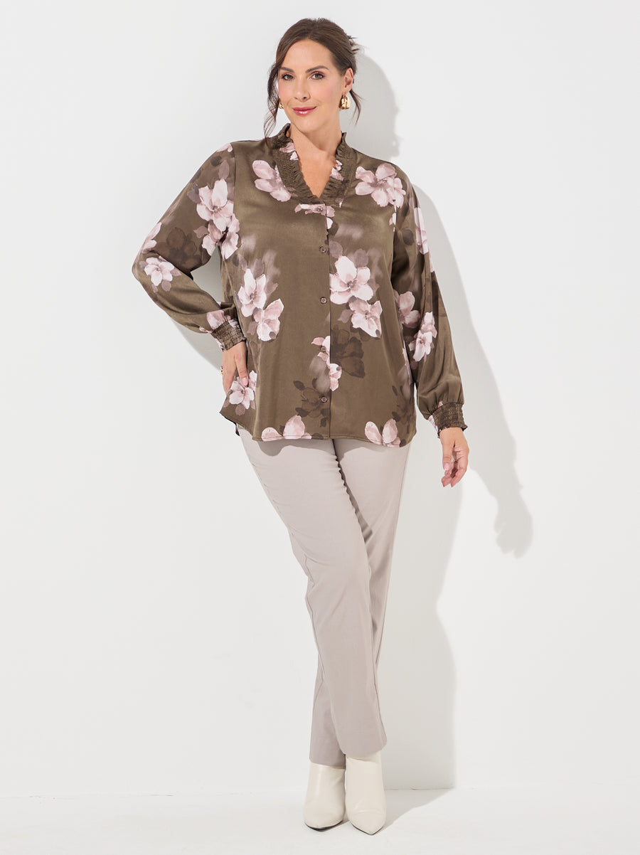 Tabia by CISO Dark Olive Printed Tunic