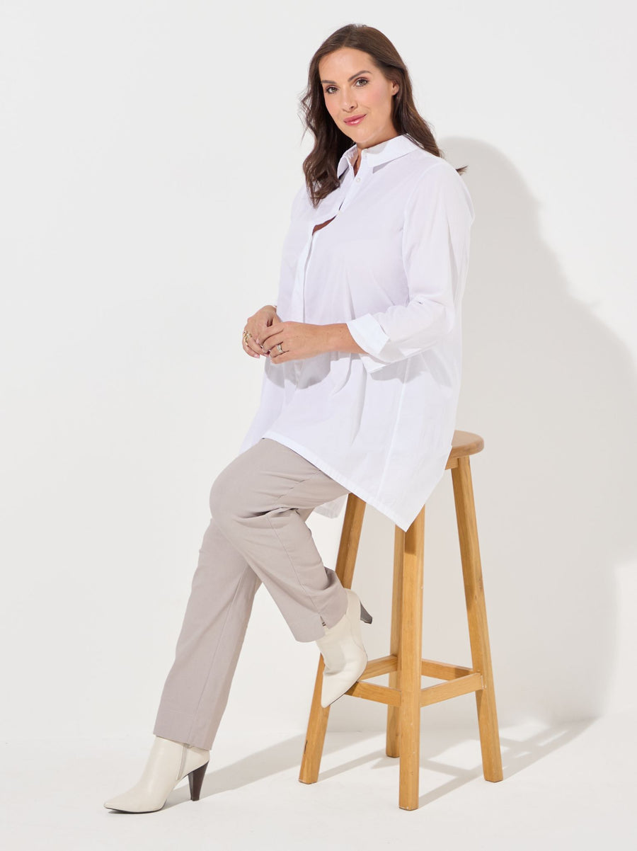 Marie FL by ROBELL Fleece Lined Trouser - Natural