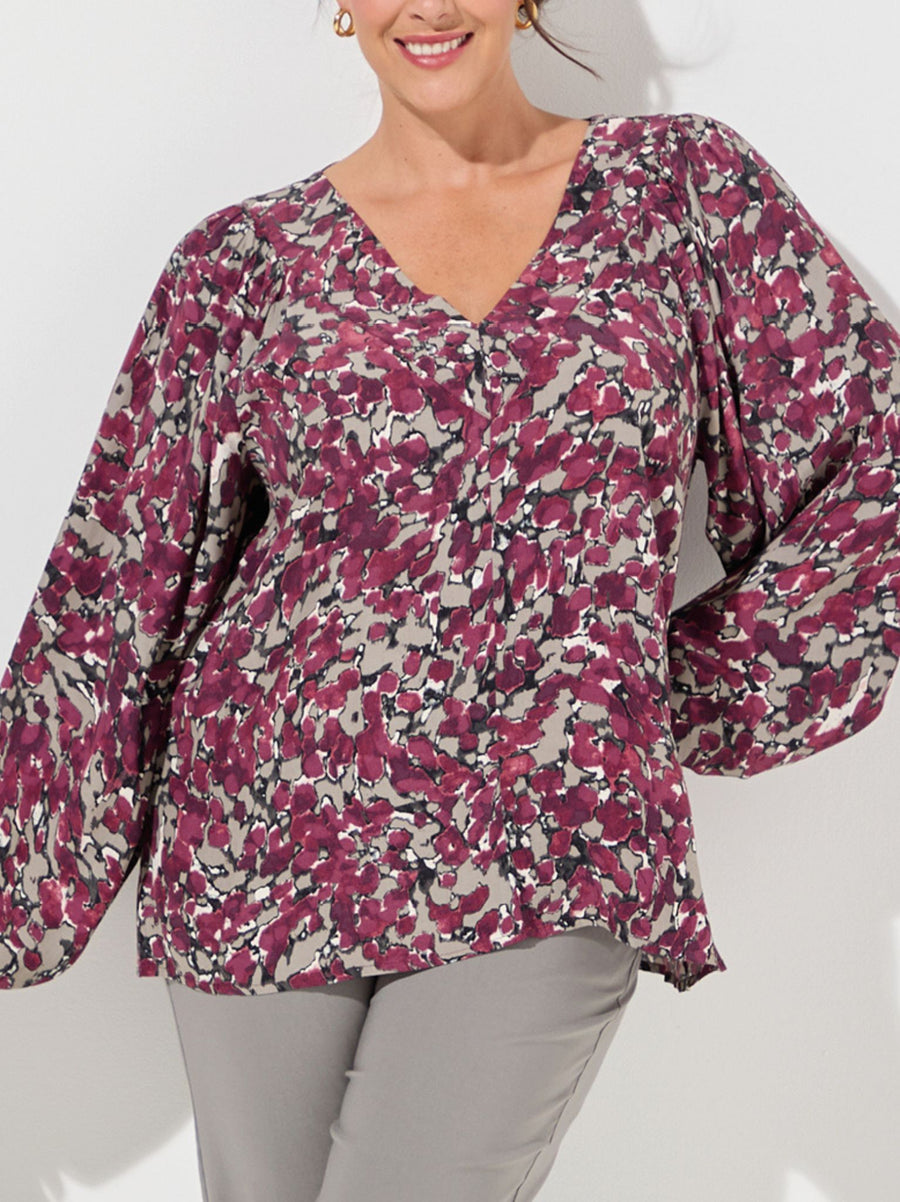 KAFFE Curve Maggie Puff Sleeve Blouse