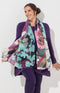 Florence Plum/Teal Botanical Print Scarf
