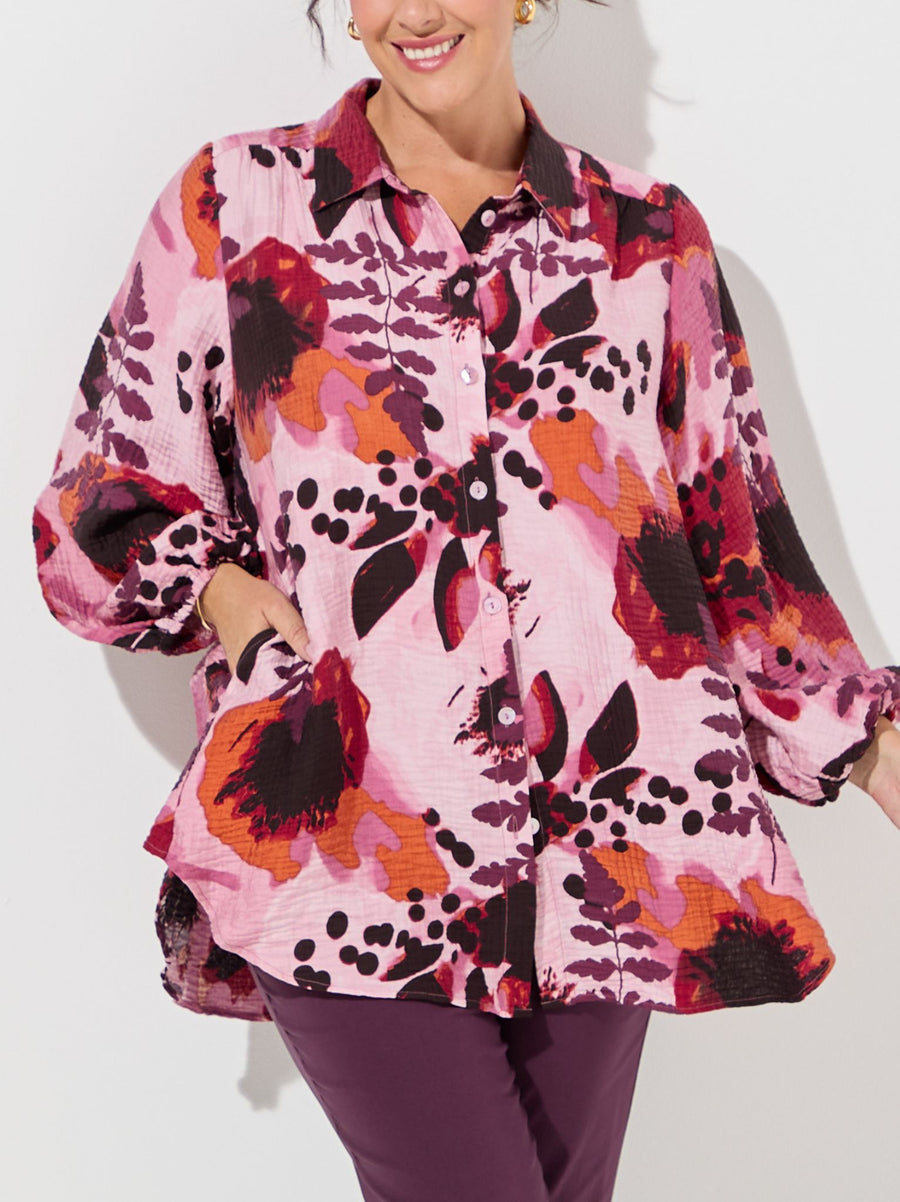 Hazel by NOEN Wild Rose Printed Shirt