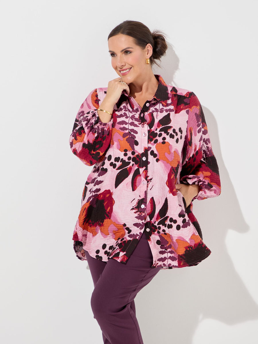 Hazel by NOEN Wild Rose Printed Shirt