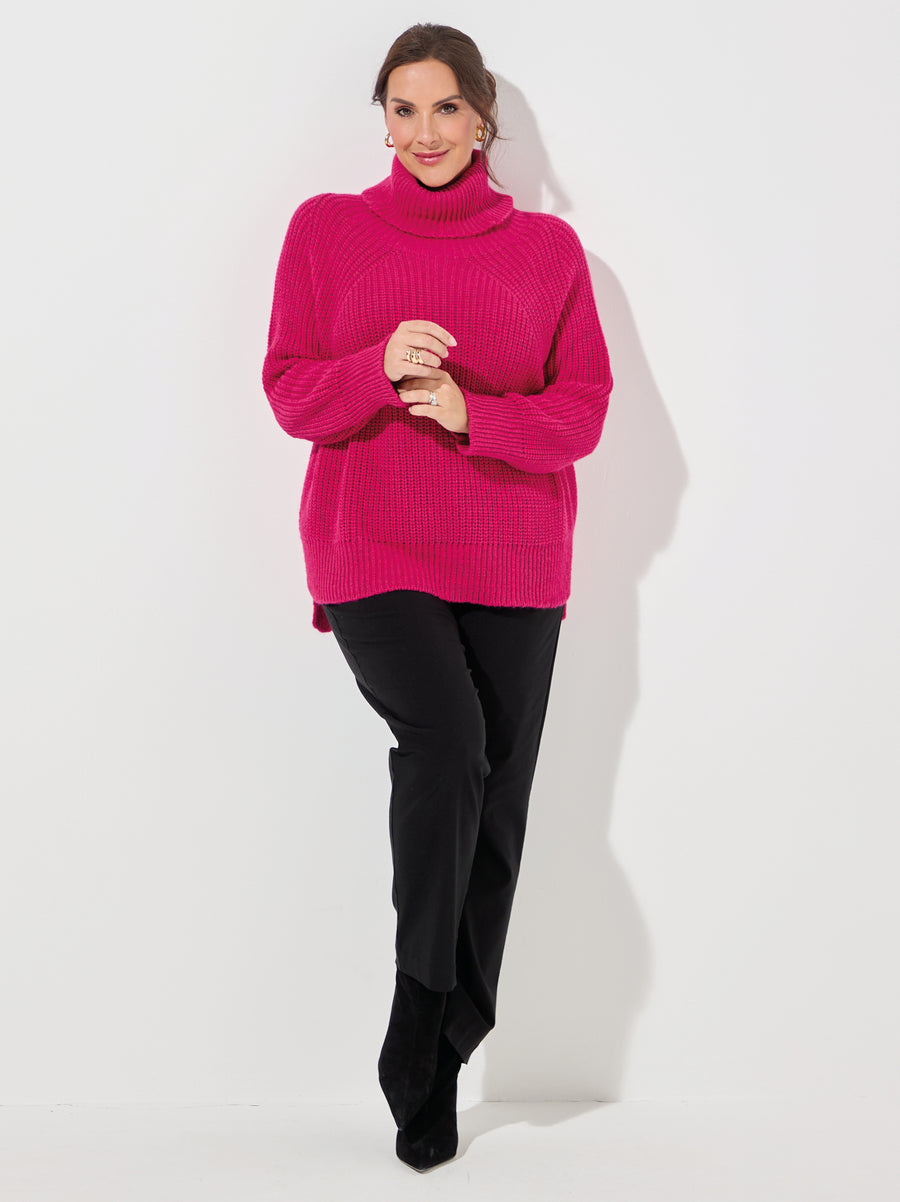 Vivienne Knitted Jumper - Fuchsia