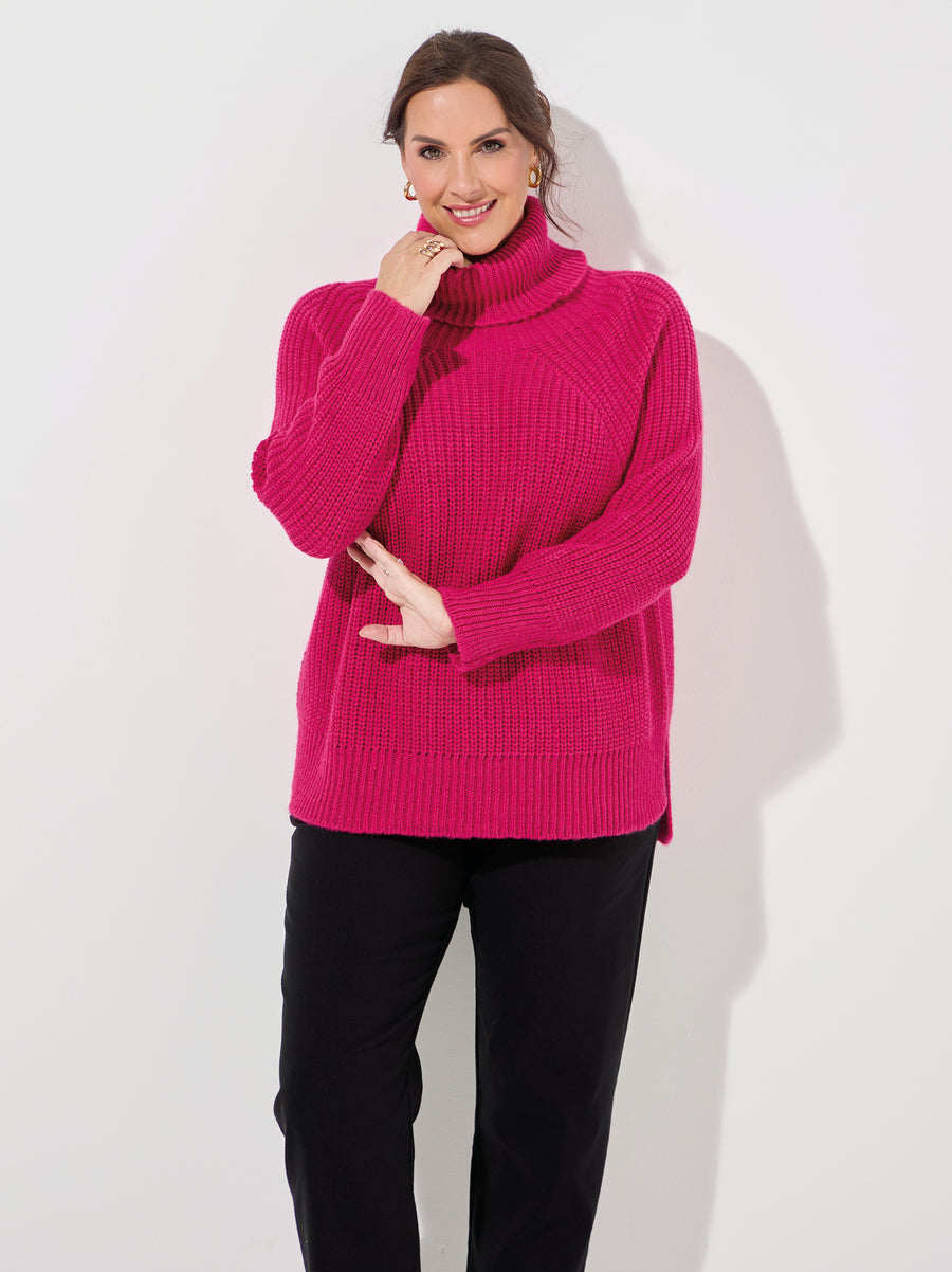 Vivienne Knitted Jumper - Fuchsia