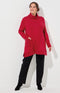 Mika Red Cotton Blend Roll Neck Jumper