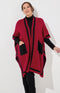 Athena Knitted Poncho - Red