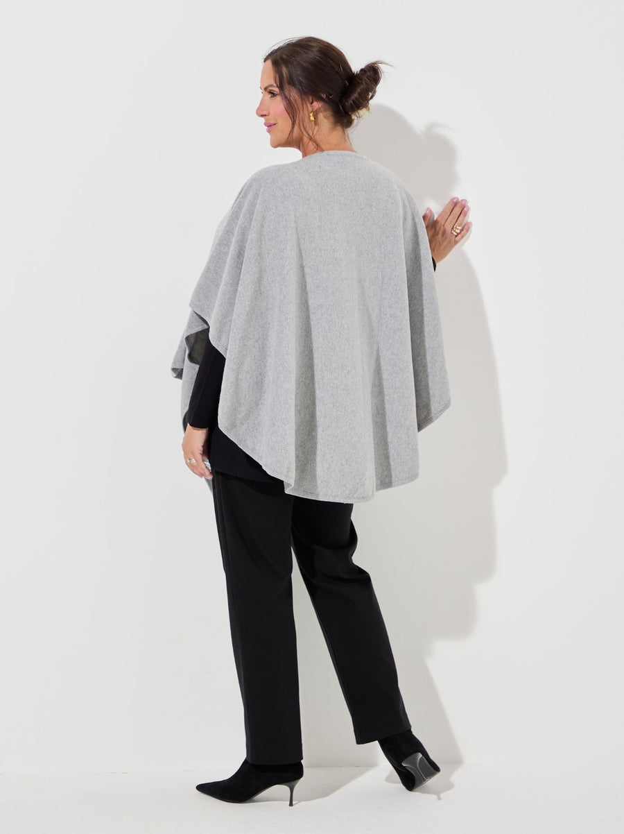 Chelsea Self Tie Waist Poncho - Grey