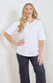 Tiara Cotton Mix Short Sleeve Top - White