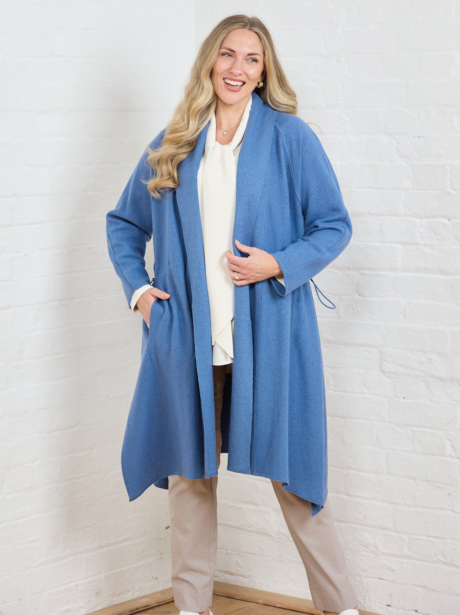 Ulrika By NOEN Boiled Wool Coat - Sea Blue