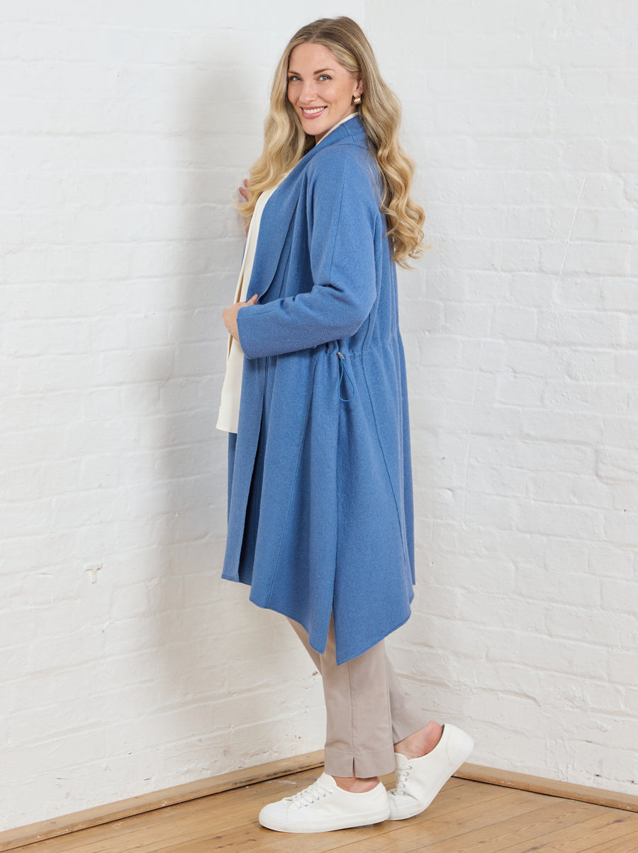 Ulrika By NOEN Boiled Wool Coat - Sea Blue