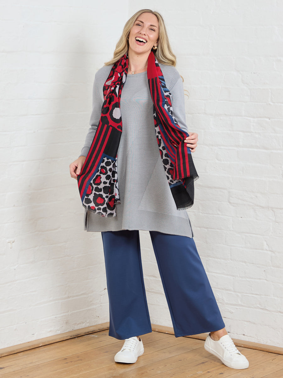 Mia Cotton Blend Rib Knit Jumper - Pewter