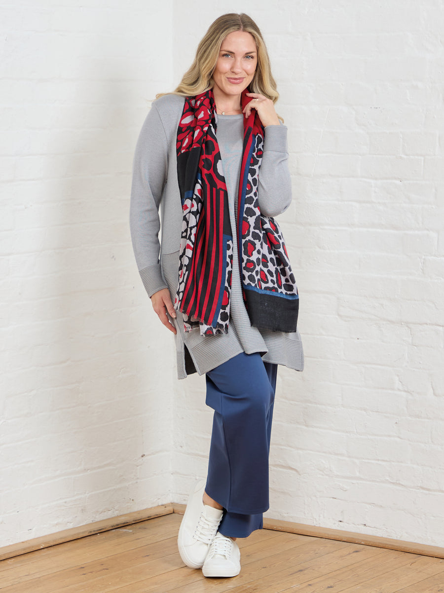Red/Black Animal Stripe Scarf