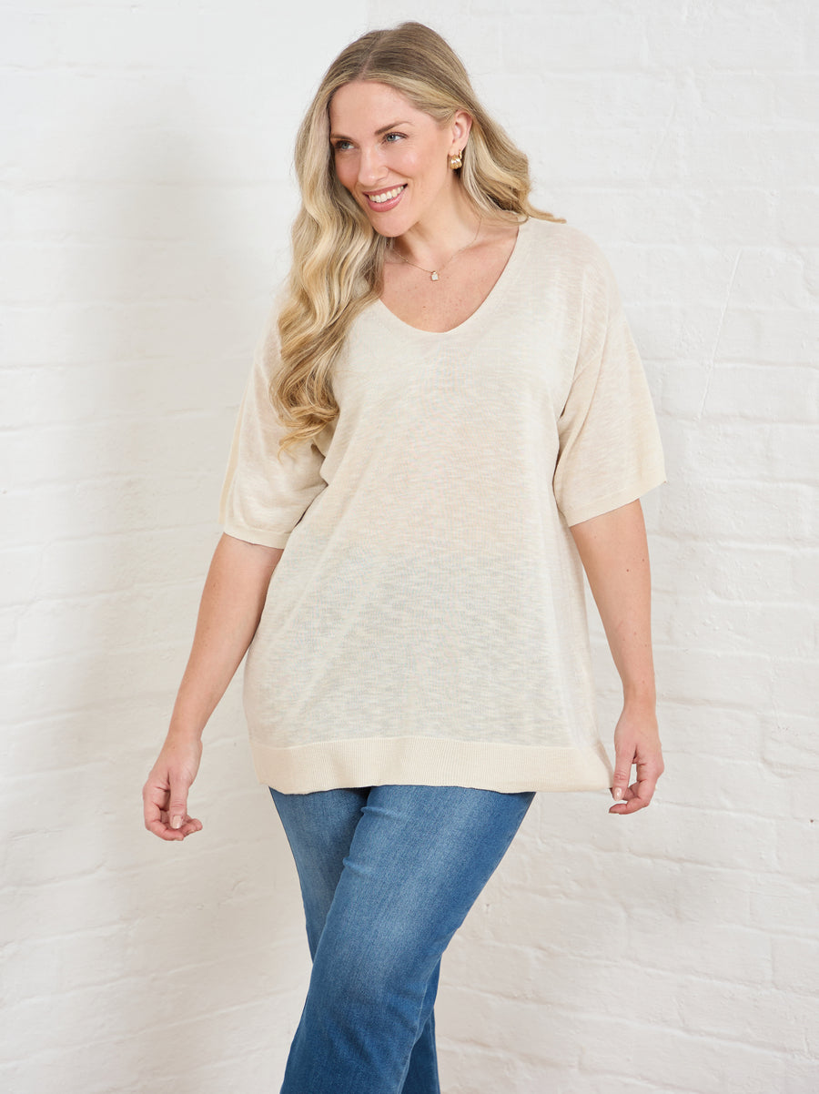 Vibeke by CISO Soft Knit Jumper - Sand