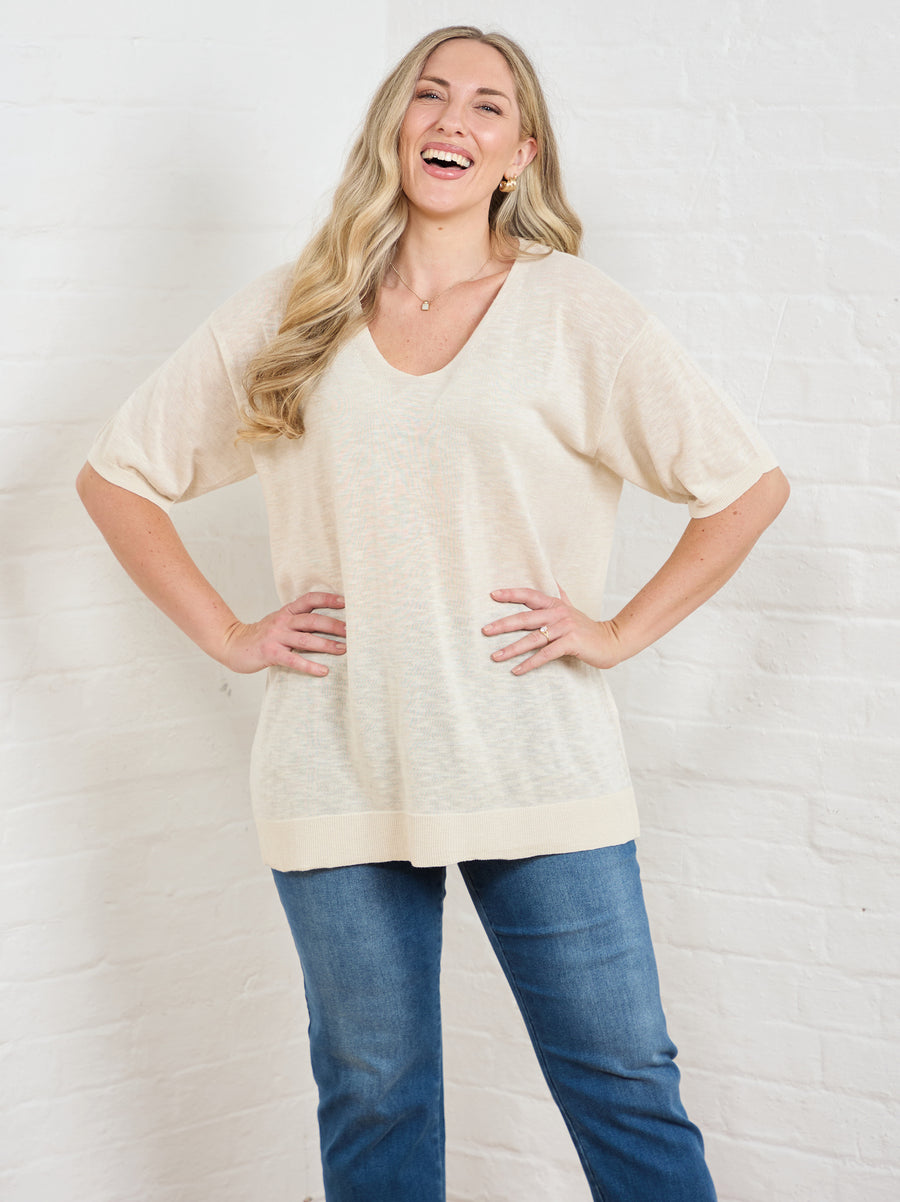 Vibeke by CISO Soft Knit Jumper - Sand
