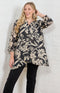 Helen Printed Top - Black/Natural